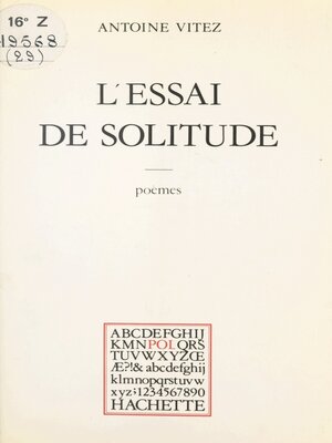cover image of L'essai de solitude
